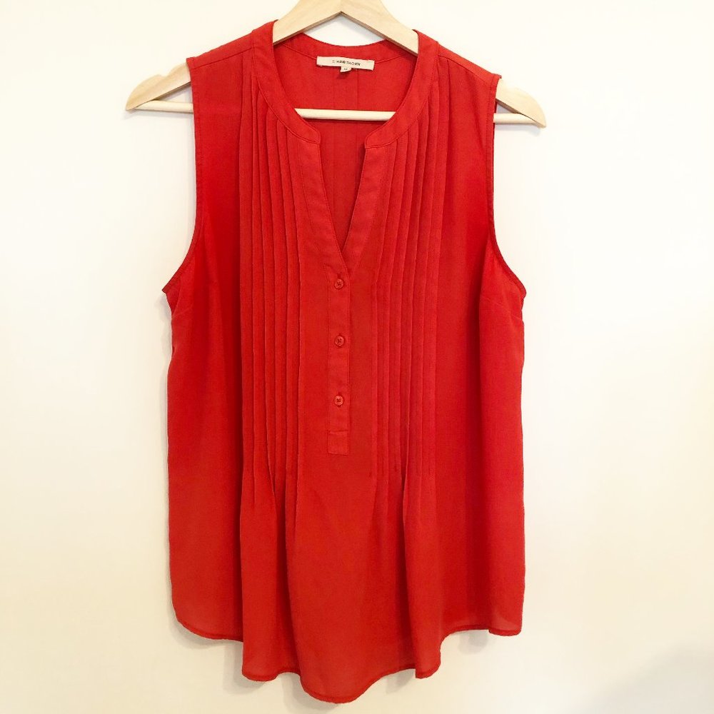 STITCH FIX 41 Hawthorn Sleeveless Pintuck Blouse